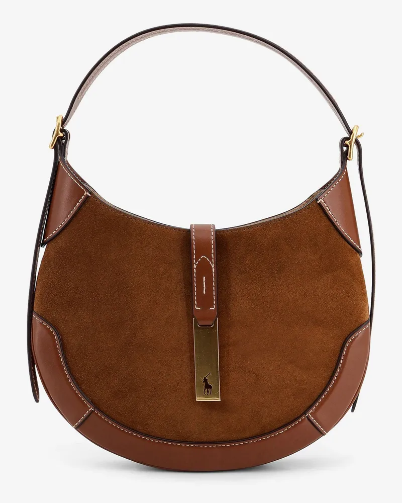 Ralph Lauren Suede and leather shoulder bag -  - gender_Woman Brown