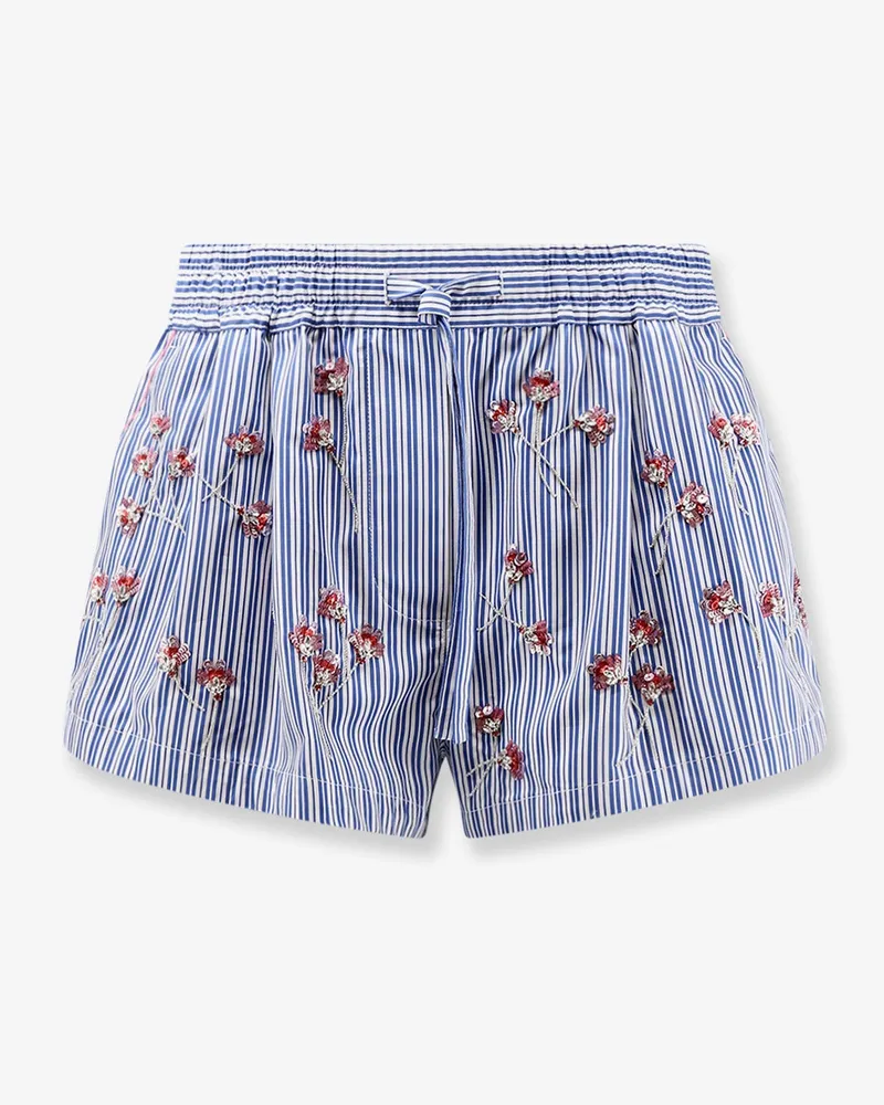 Dolce & Gabbana Cotton shorts with Cristal Flower print -  - gender_Woman Blue