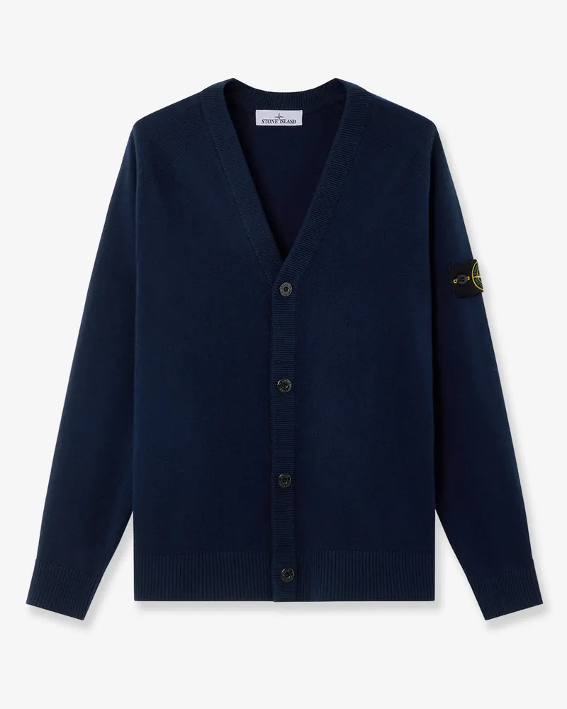 Stone Island Certified virgin wool cardigan -  - gender_Man Blue