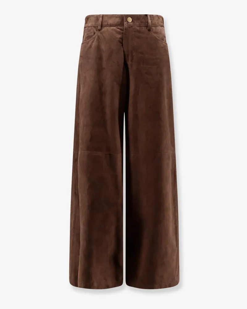 Max Mara Suede trousers -  - gender_Woman Brown
