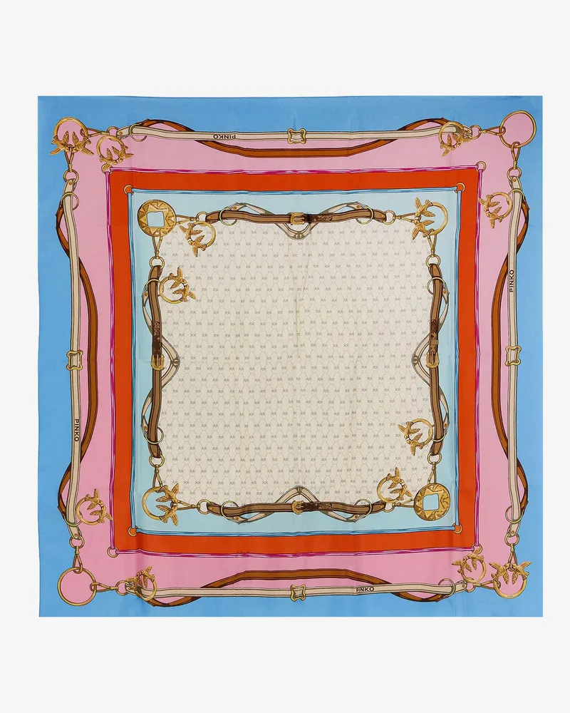 Pinko Limbo silk and viscose blend foulard with multicolor print -  - gender_Woman Multicolor