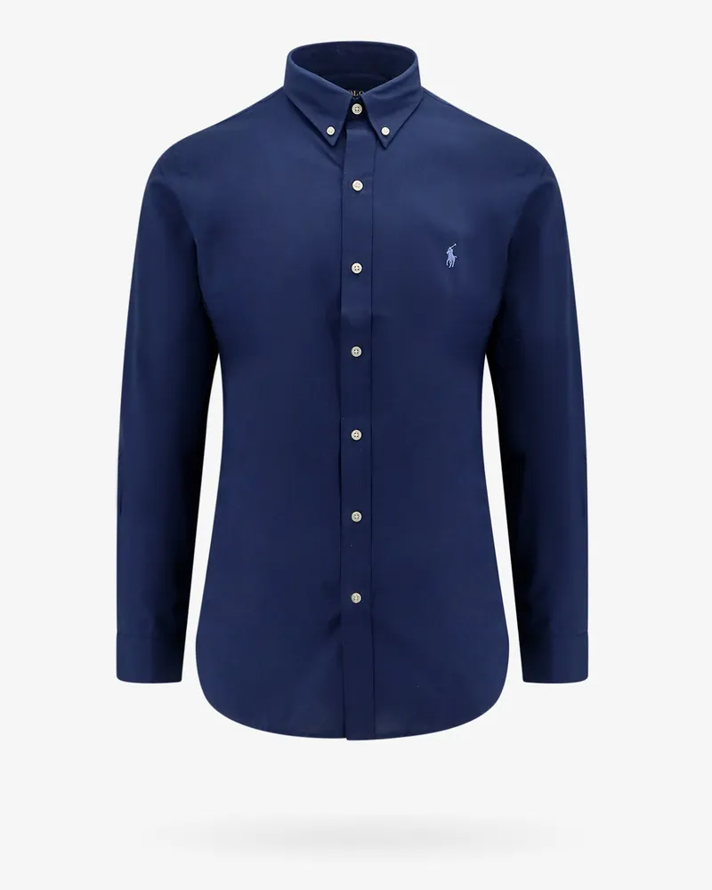 Ralph Lauren Cotton shirt with front embroidered logo -  - gender_Man Blue