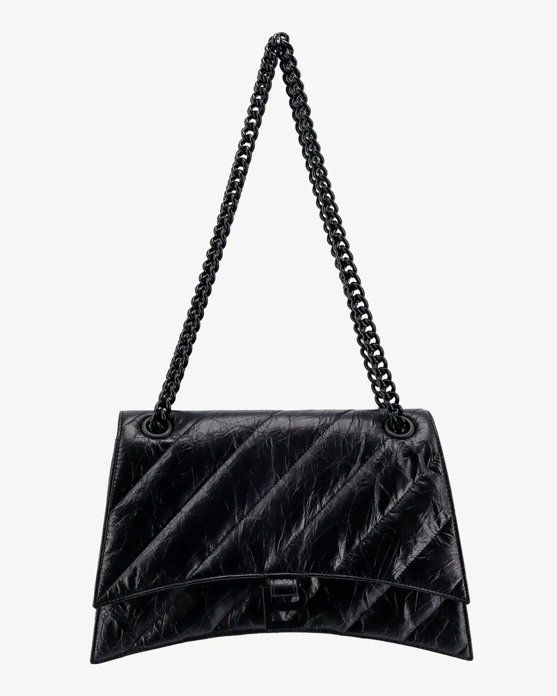 Balenciaga Matelassé leather shoulder bag with frontal monogram -  - gender_Woman Black
