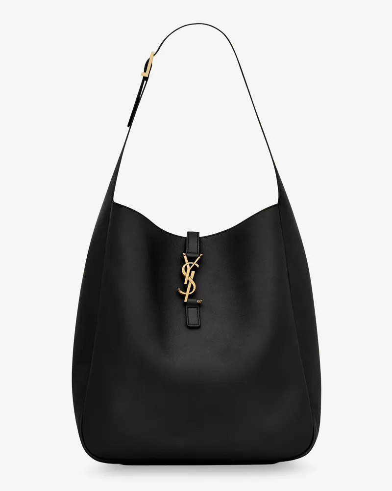 Saint Laurent Le 5 à 7 hammered leather shoulder bag -  - gender_Woman Black