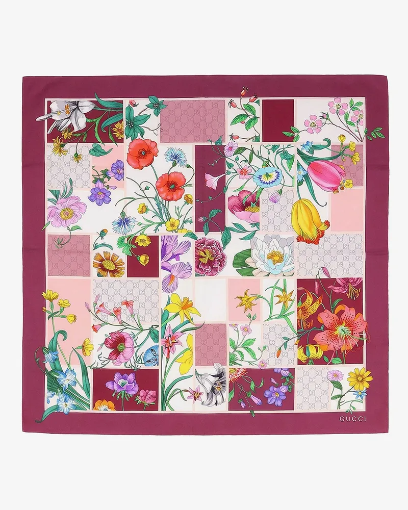 Gucci Mini Block Flora silk foulard -  - gender_Woman Multicolor