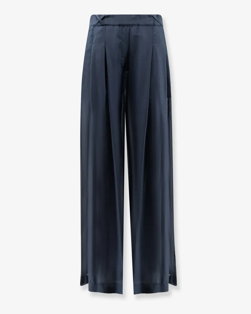 Semicouture Cotton and silk trousers -  - gender_Woman Blue