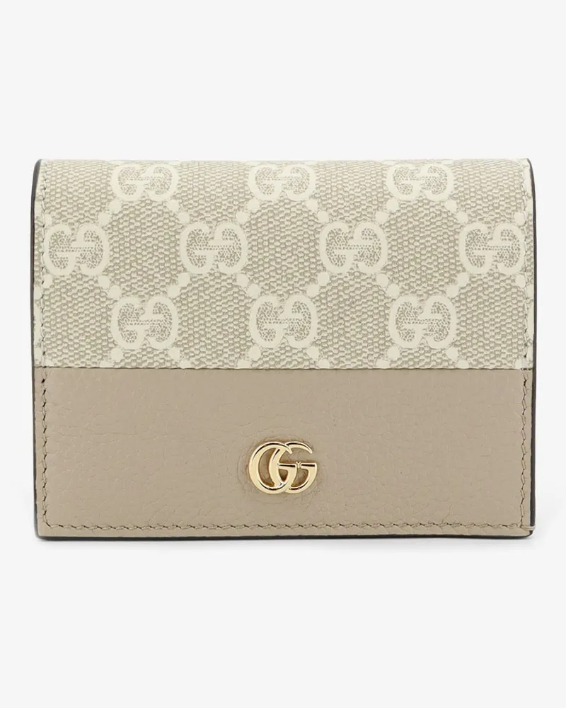 Gucci GG Marmont bicolor leather wallet -  - gender_Woman Beige