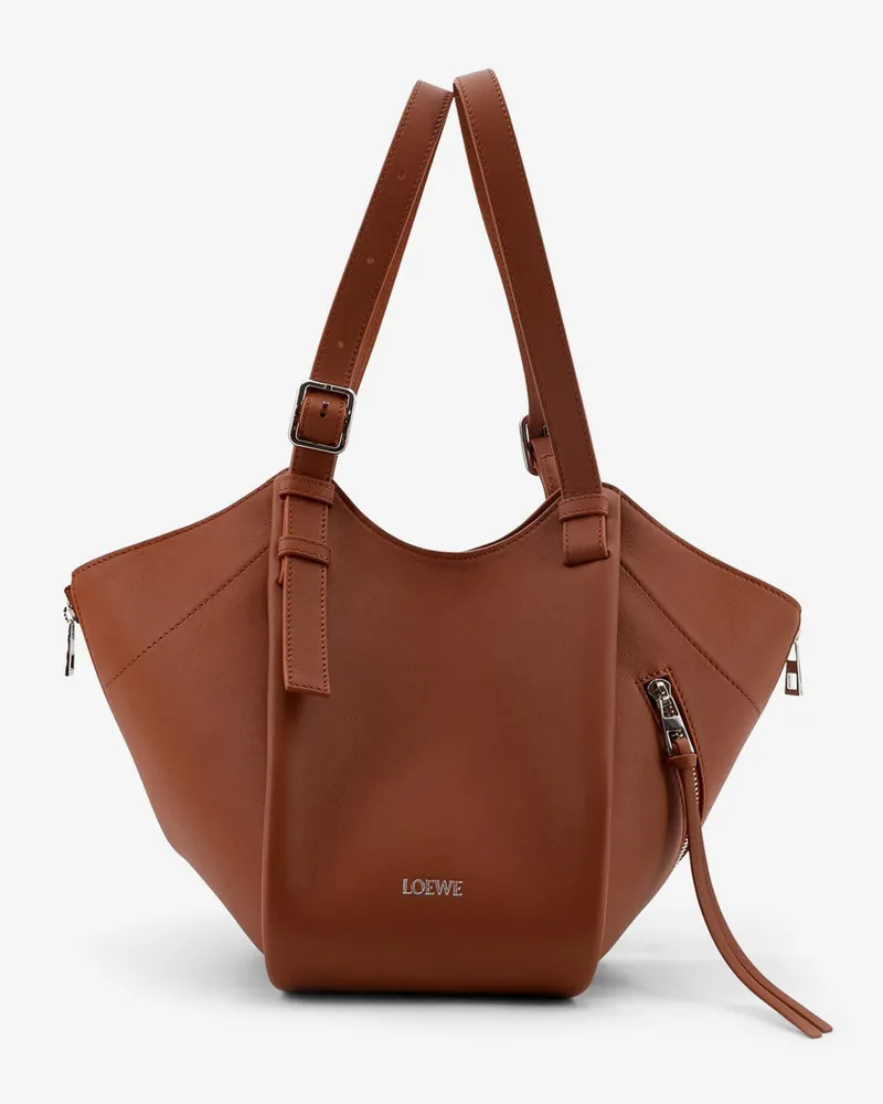 Loewe Hammock Flip leather handbag with front lettering logo -  - gender_Woman Brown