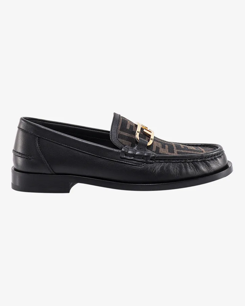 Fendi O' Lock leather loafer with FF insert - FENDI - gender_Man Black