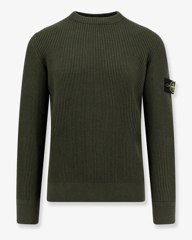 Stone Island Certified virgin wool sweater -  - gender_Man Green