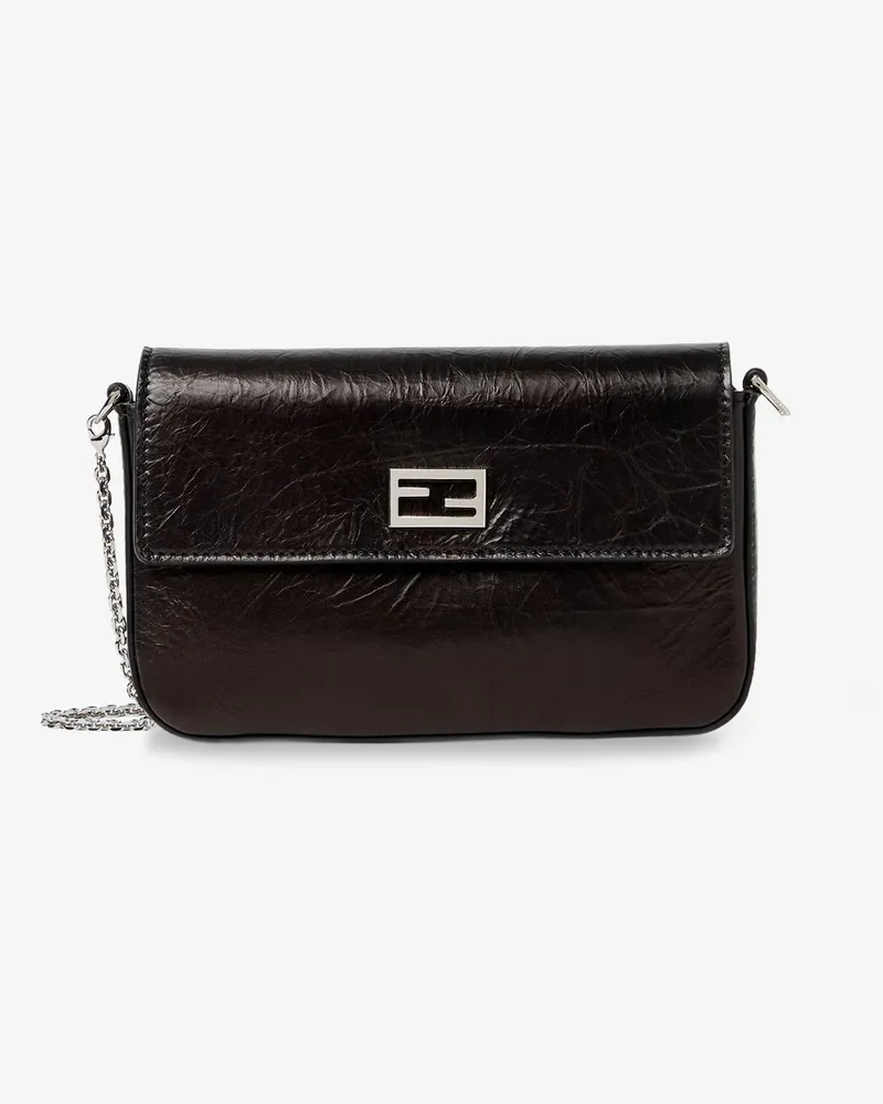 Fendi Crackled Leather Wallet on Chain Tube crossbody bag -  - gender_Woman Black