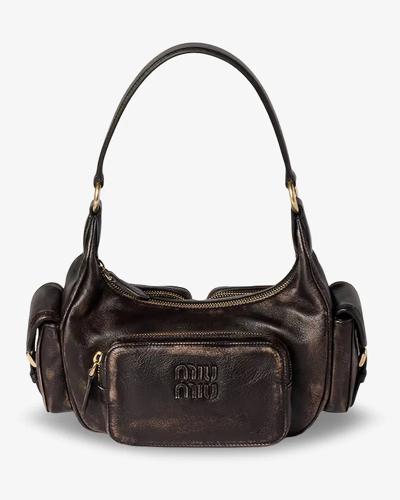 Miu Miu Pocket leather shoulder bag -  - gender_Woman Brown
