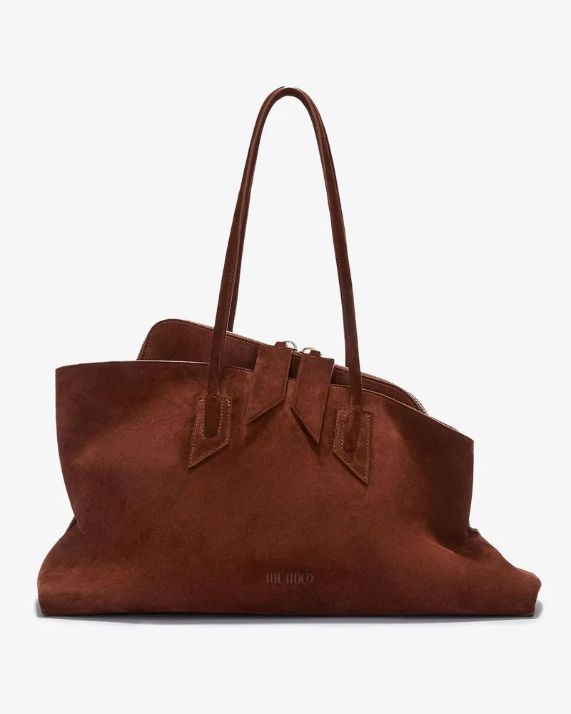 ATTICO La Passeggiata Medium suede shoulder bag -  - gender_Woman Brown