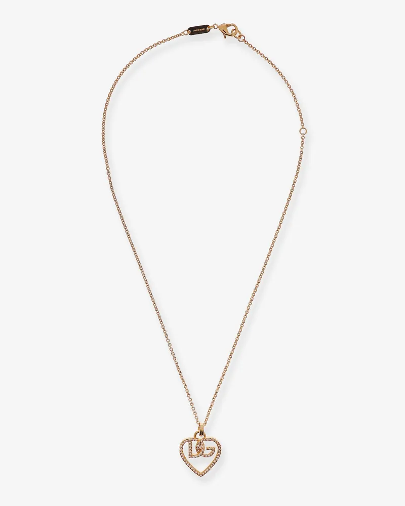 Dolce & Gabbana Gold brass necklace with rhinestones -  - gender_Woman Gold