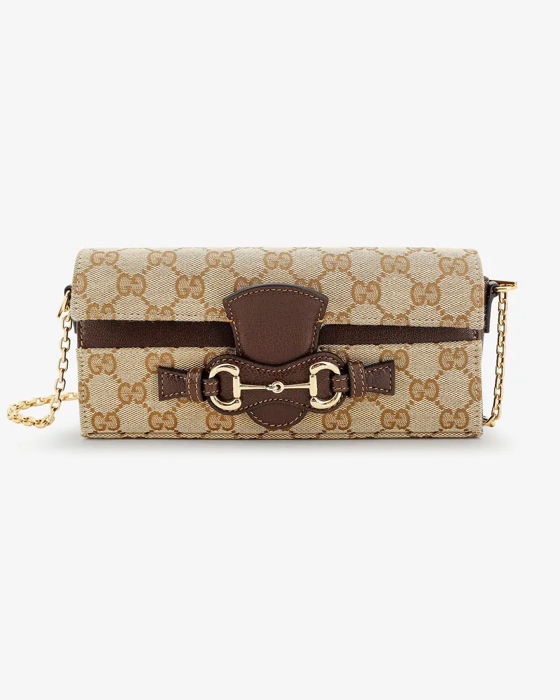 Gucci Wallet with chain and Horse Clip -  - gender_Woman Brown