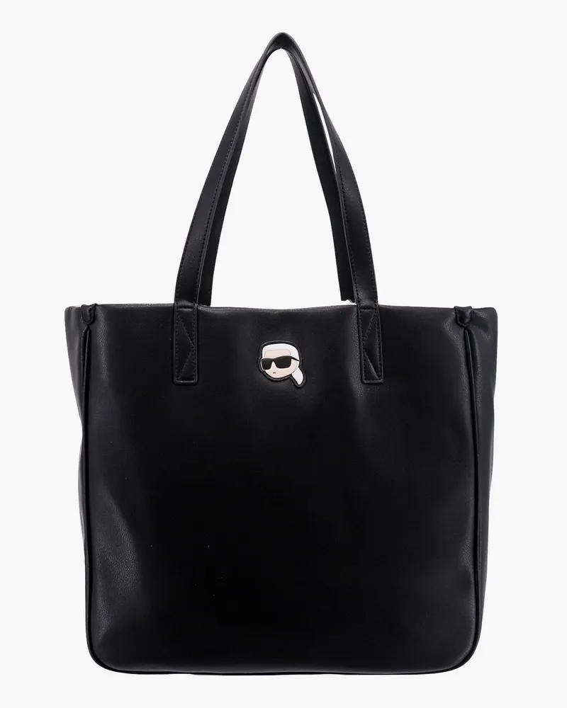 Karl Lagerfeld Alternative material to leather shoulder bag with k/ikonik patch -  - gender_Woman Black