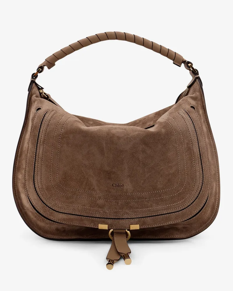 Chloé Marcie suede shoulder bag -  - gender_Woman Beige