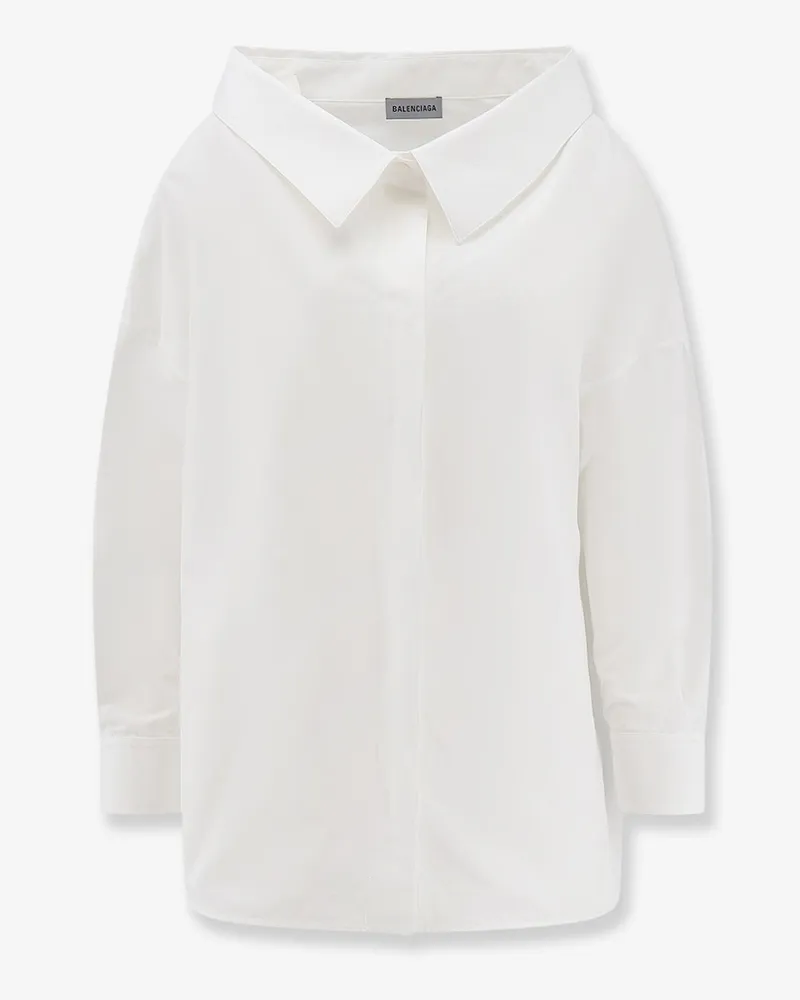 Balenciaga Stola Oversize cotton shirt -  - gender_Woman White
