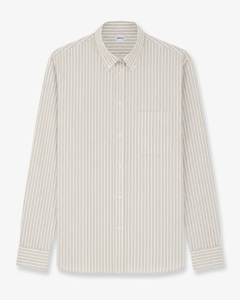 ASPESI Striped cotton shirt -  - gender_Woman Beige