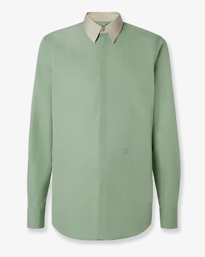Fendi Cotton poplin shirt -  - gender_Man Green