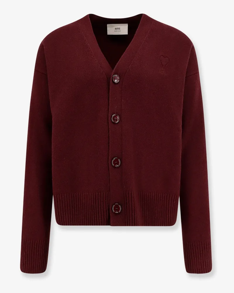 AMI Paris Wool and cashmere cardigan -  - gender_Man Red