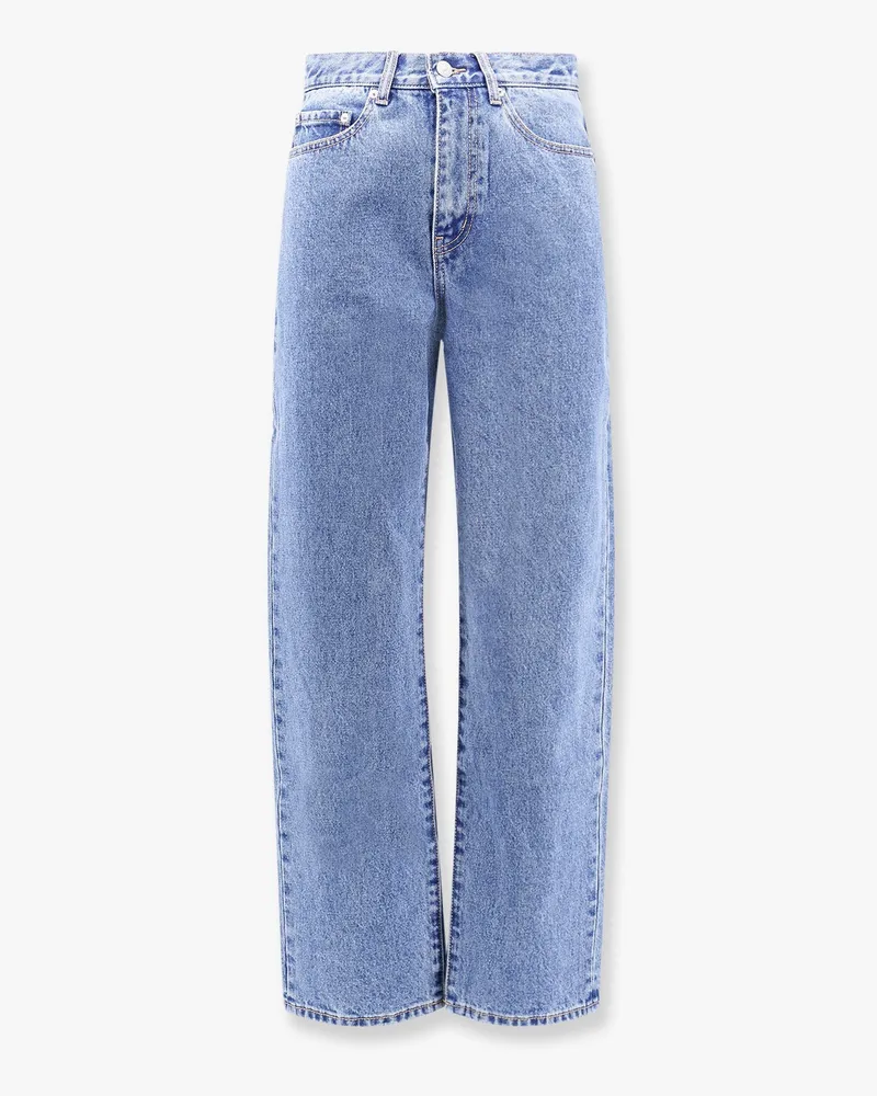 Dunst Cotton jeans with back logo patch -  - gender_Woman Blue