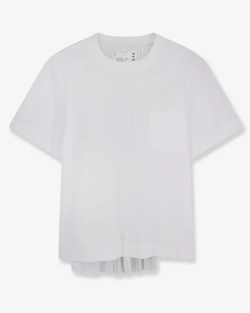 Sacai Cotton and polyester t-shirt -  - gender_Woman White