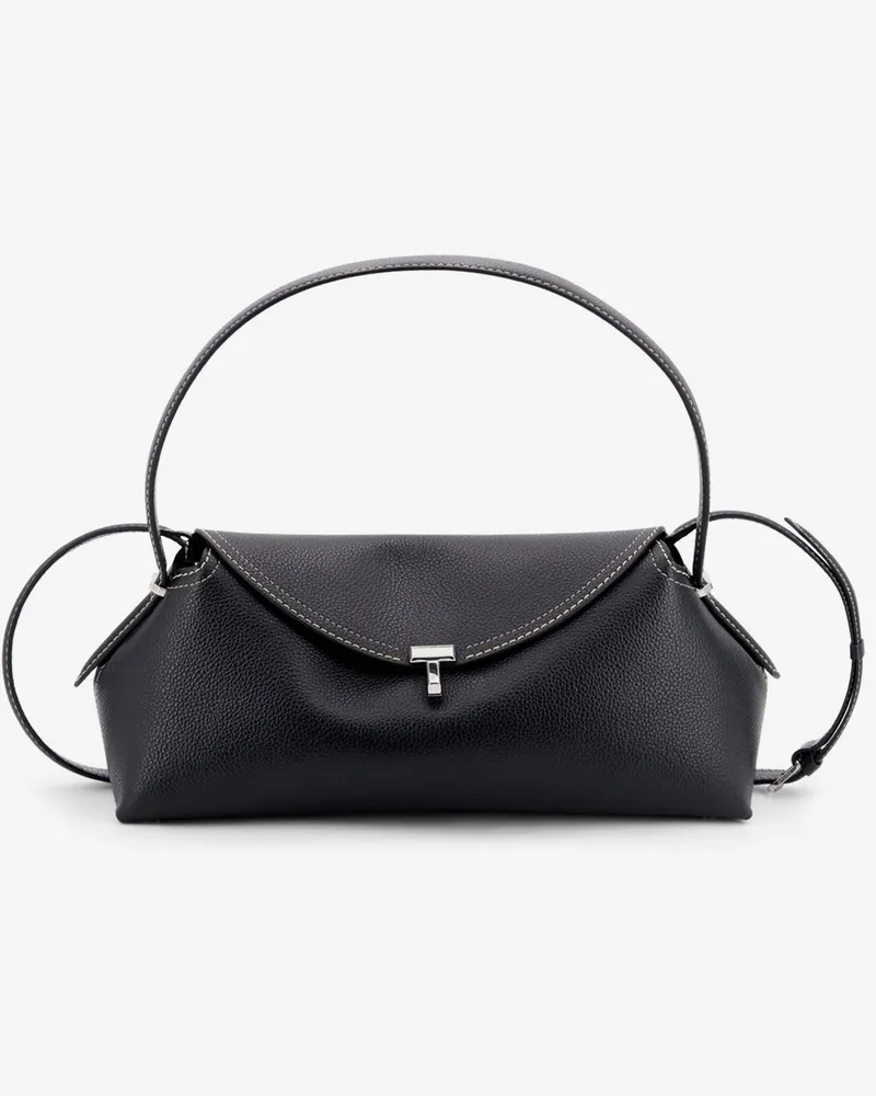Totême T-Lock Hammered Leather Shoulder Bag -  - gender_Woman Black