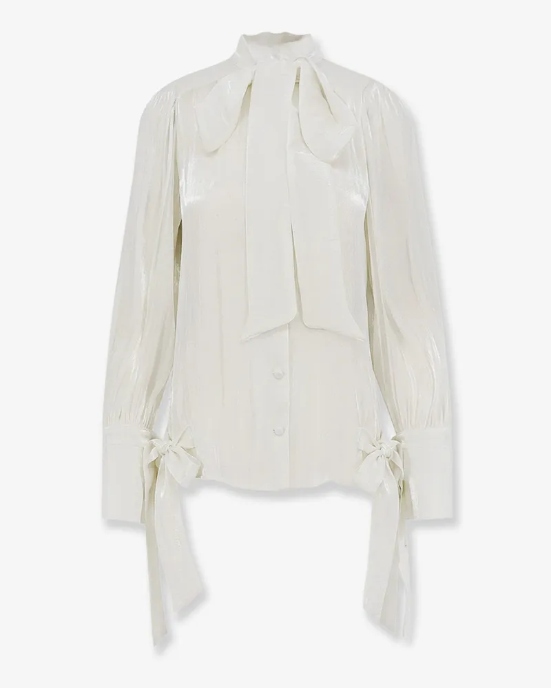 ACTUALEE Satin shirt with padded shoulders -  - gender_Woman White