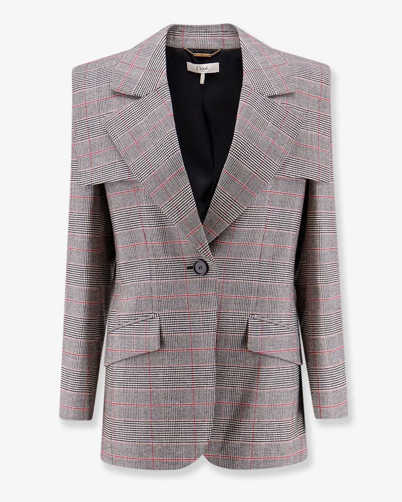 Chloé Prince of Wales wool blazer -  - gender_Woman Grey