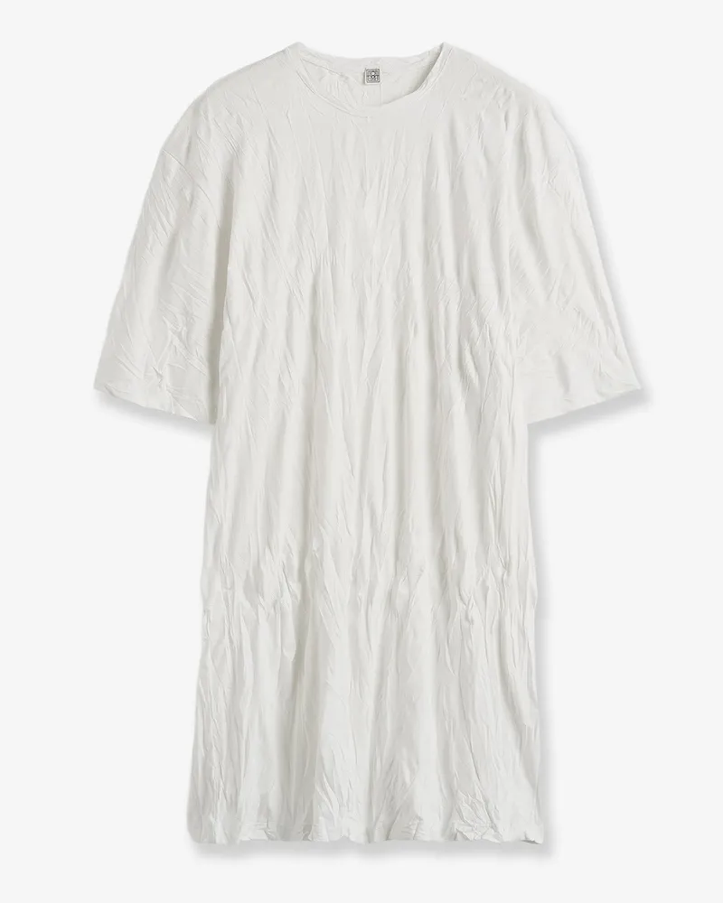 Totême Relaxed fit short cotton blend dress -  - gender_Woman White