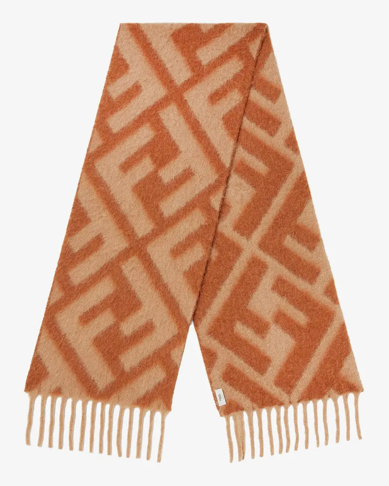 Fendi Alpaca and wool FF scarf -  - gender_Woman Brown