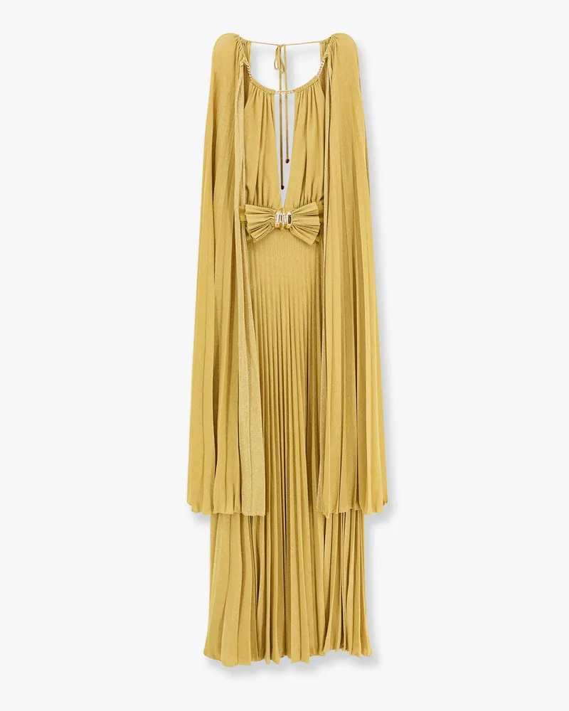 Elisabetta Franchi Red carpet viscose blend long dress with lurex effect -  - gender_Woman Gold