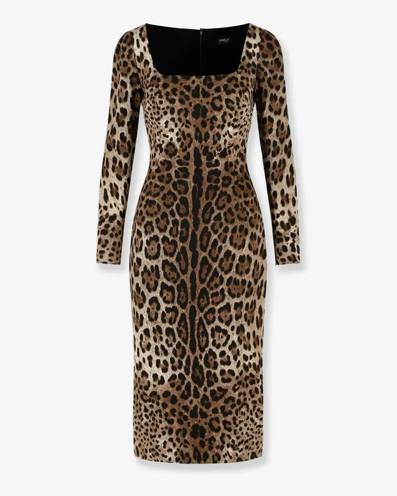 Dolce & Gabbana Midi Dress with Animal Print -  - gender_Woman Animal