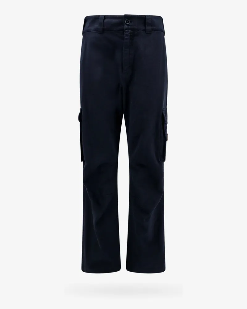Dolce & Gabbana Cotton cargo trouser with metal logo patch -  - gender_Man Blue