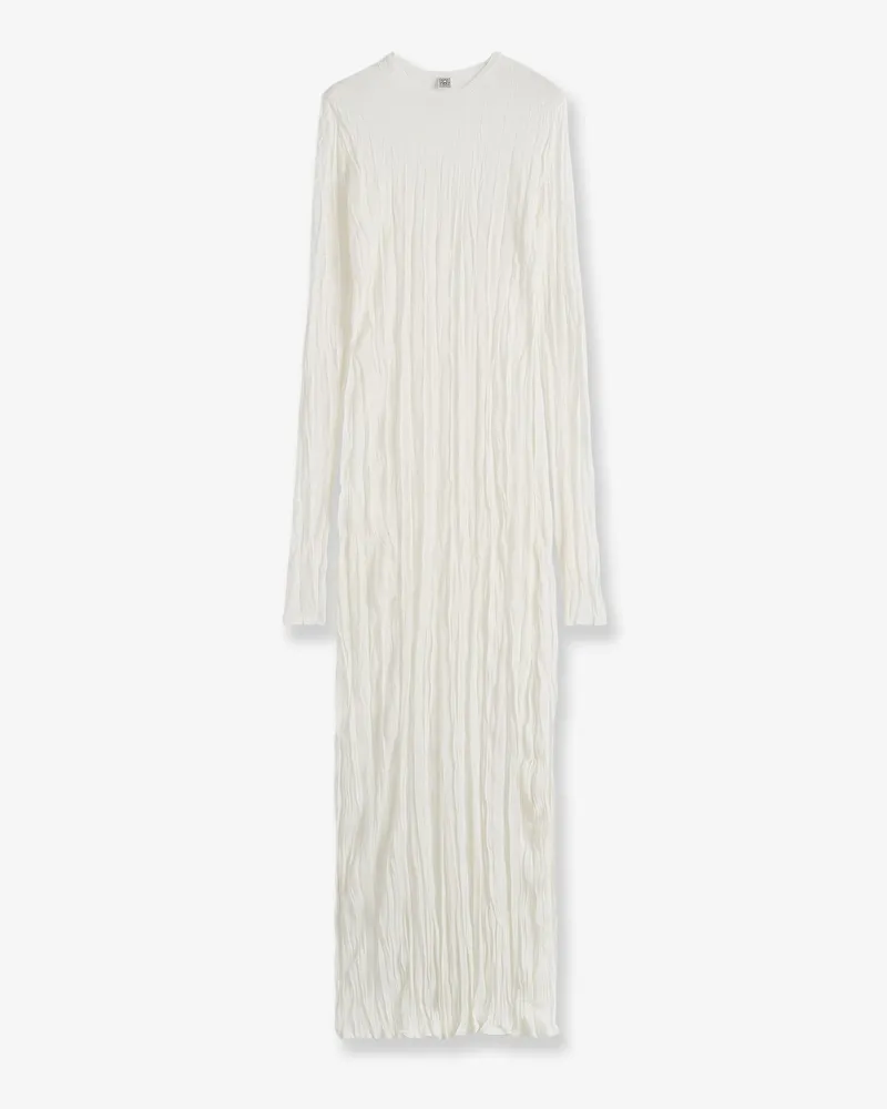 Totême Crinkled viscose and recycled material dress -  - gender_Woman White