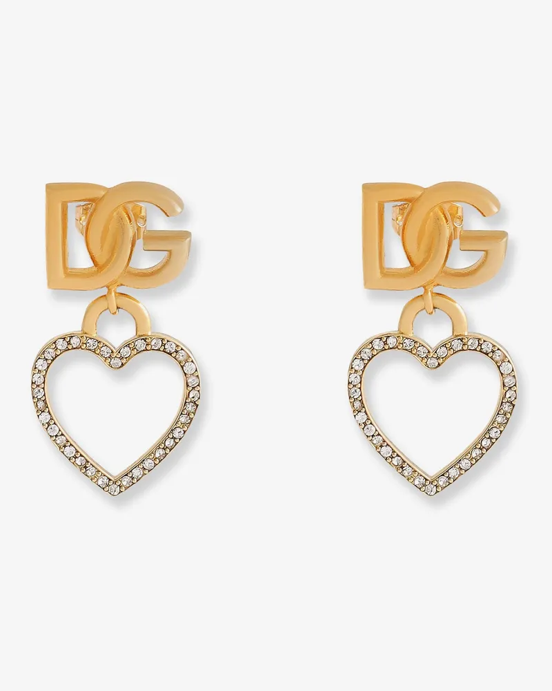 Dolce & Gabbana Meatl earrings with rhinestones -  - gender_Woman Gold