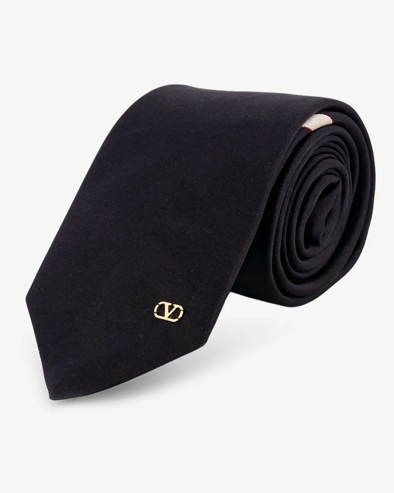 Valentino Garavani Valentie silk tie with VLogo Signature detail -  - gender_Man Black