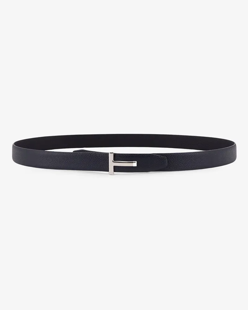 Tom Ford Hammered leather belt -  - gender_Man Blue