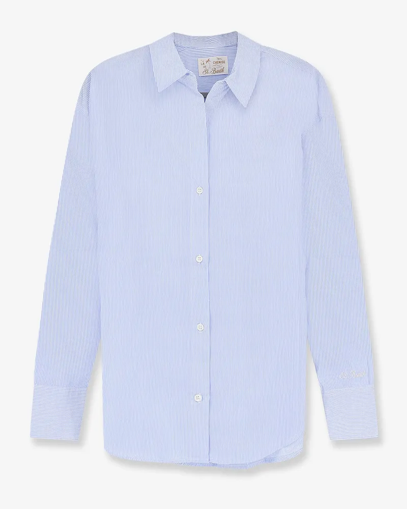 MC2 Saint Barth Cristal cotton shirt with striped pattern -  - gender_Woman Blue