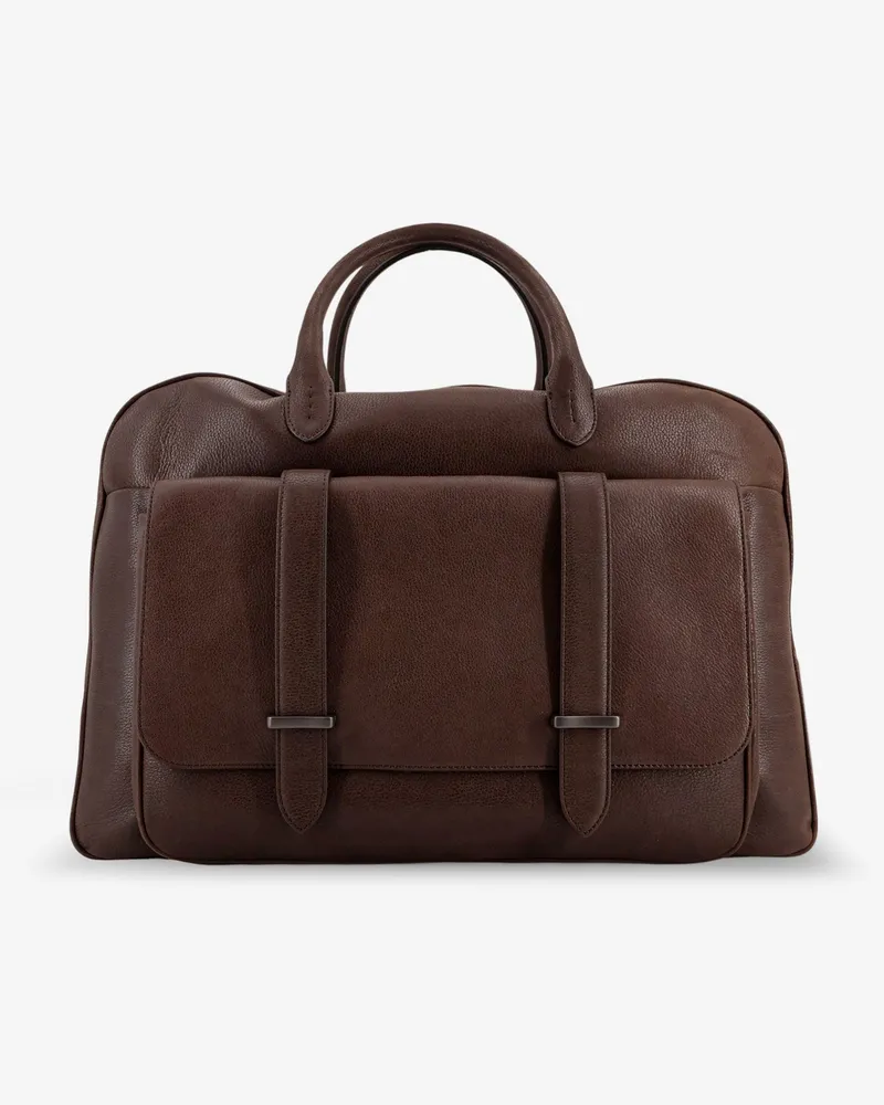 Orciani Jones leather travel bag -  - gender_Man Brown