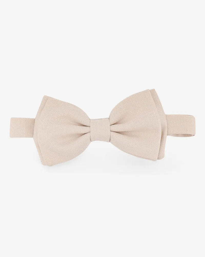 LARDINI Viscose and silk blend bow tie -  - gender_Man Beige