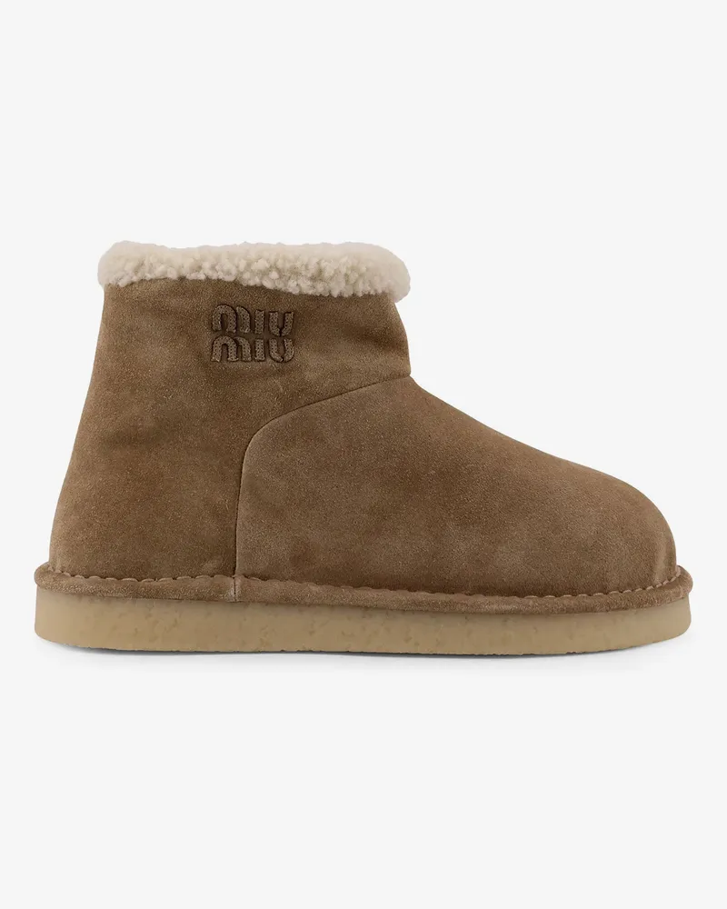Miu Miu Suede ankle boots -  - gender_Woman Beige