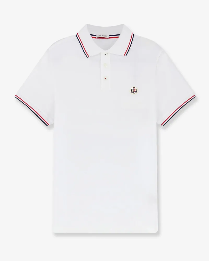 Moncler Cotton Polo Shirt with Logo patch -  - gender_Man White