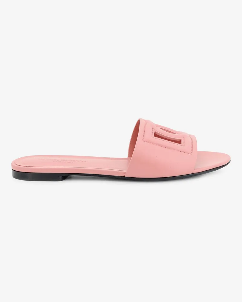 Dolce & Gabbana Leather sandals with DG Millennials logo -  - gender_Woman Pink