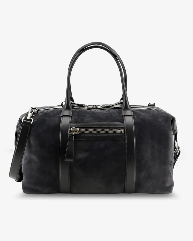 Tom Ford Buckley Holdall Suede Travel Bag -  - gender_Man Grey