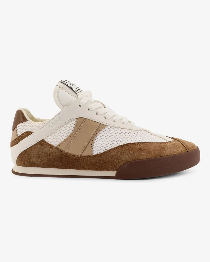Chloé Chloé Kick leather sneakers with mesh inserts -  - gender_Woman Brown