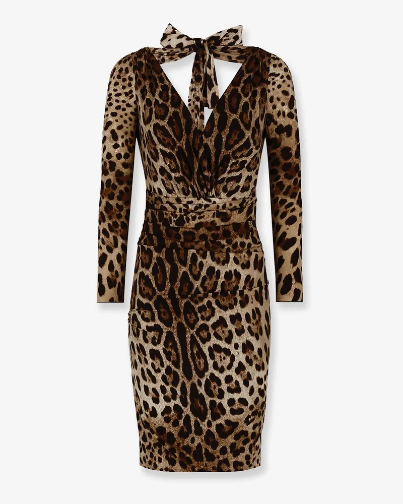 Dolce & Gabbana Leopard print short charmeuse dress -  - gender_Woman Animal