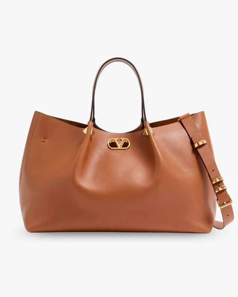 Valentino Garavani VLogo Signature Leather Tote Bag -  - gender_Woman Brown
