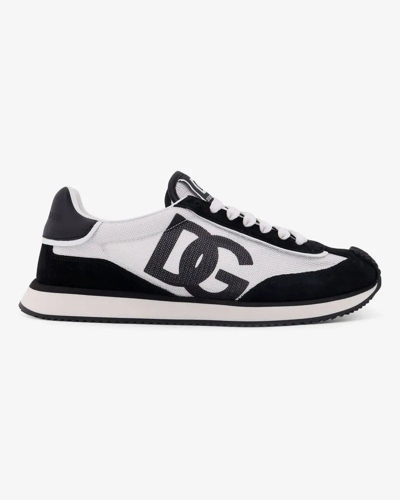 Dolce & Gabbana Low-top mesh sneakers with suede inserts -  - gender_Man Black